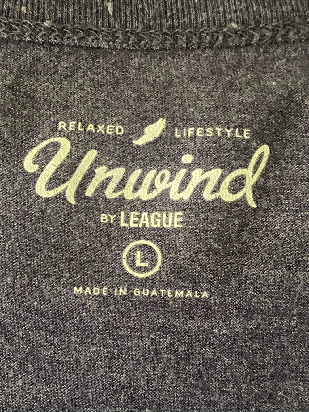 Unwind by League Adventures on the Gorge Graphic Crew Neck Navy Men Large - Picture 4 of 9